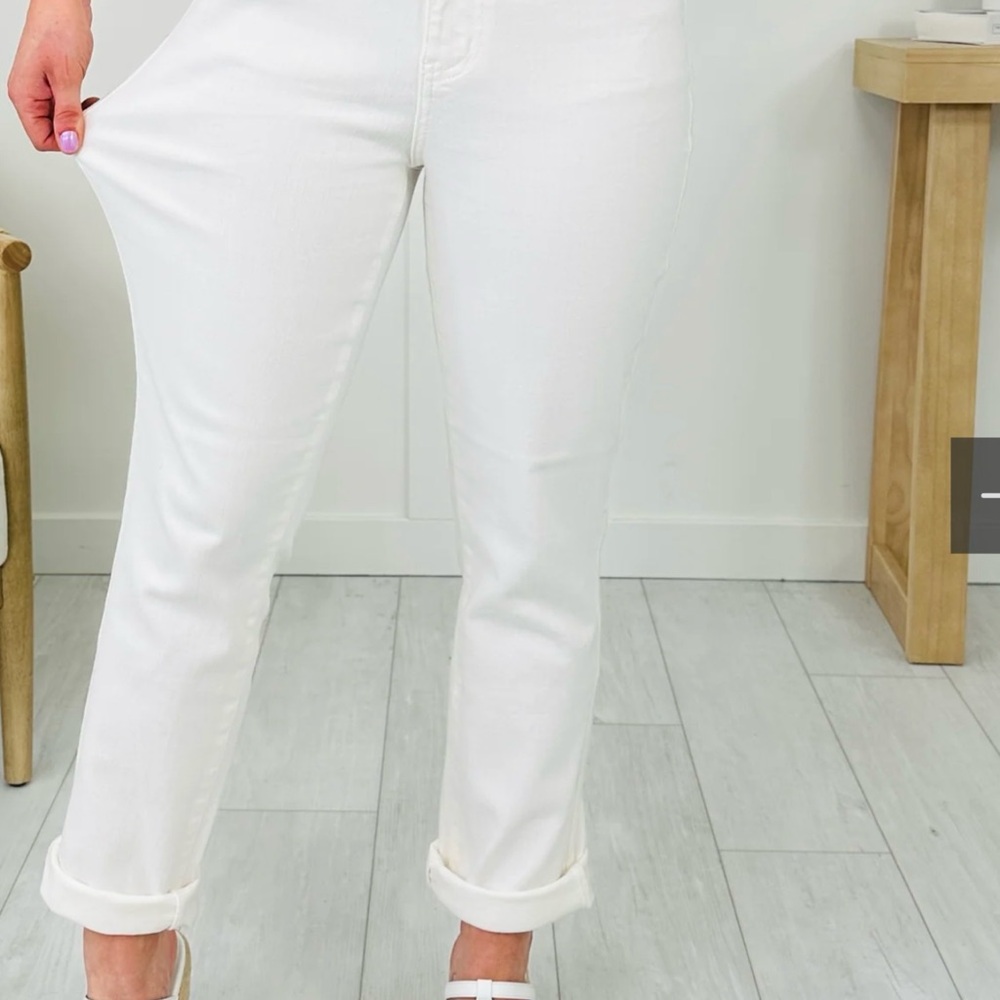 Just Blue white boyfriend jeans